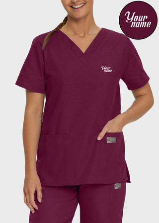 Free Embroidery Women's Double Pocket V-Neck Nursing Top