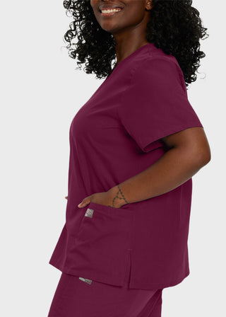 Landau ScrubZone Women's Double Pocket V-Neck Nursing Top