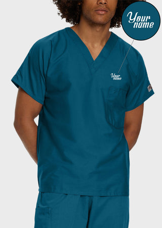 Free Embroidery Unisex V-Neck Nurse Scrub Top