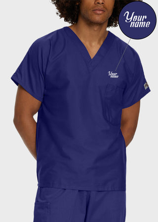 Free Embroidery Unisex V-Neck Nurse Scrub Top
