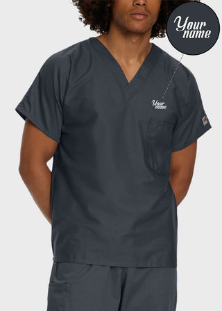 Free Embroidery Unisex V-Neck Nurse Scrub Top