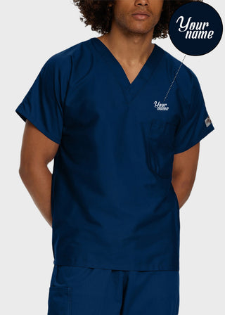 Free Embroidery Unisex V-Neck Nurse Scrub Top