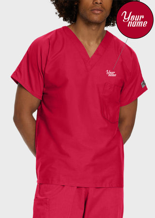 Free Embroidery Unisex V-Neck Nurse Scrub Top