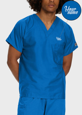 Free Embroidery Unisex V-Neck Nurse Scrub Top