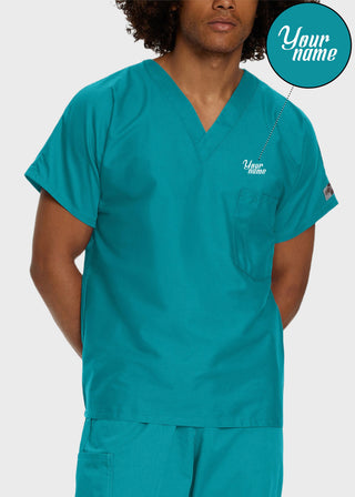 Free Embroidery Unisex V-Neck Nurse Scrub Top