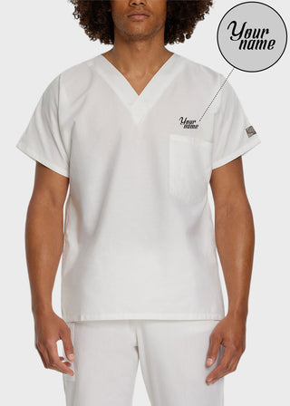 Free Embroidery Unisex V-Neck Nurse Scrub Top