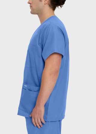 Landau Men's Five Pocket Solid Scrub Top
