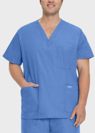 Landau Men's Five Pocket Solid Scrub Top