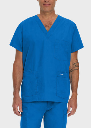 Landau Men's Five Pocket Solid Scrub Top