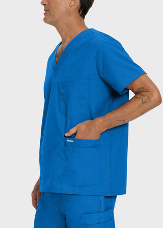 Landau Men's Five Pocket Solid Scrub Top