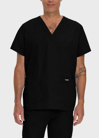 Landau Men's Five Pocket Solid Scrub Top