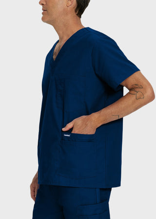 Landau Men's Five Pocket Solid Scrub Top