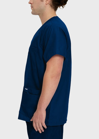 Landau Men's Five Pocket Solid Scrub Top