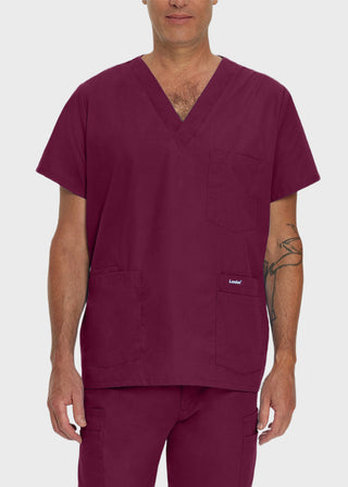 Landau Men's Five Pocket Solid Scrub Top