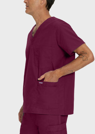 Landau Men's Five Pocket Solid Scrub Top
