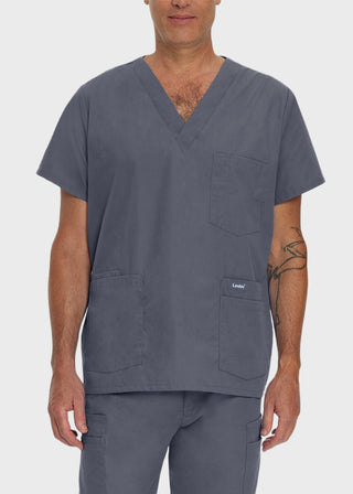 Landau Men's Five Pocket Solid Scrub Top