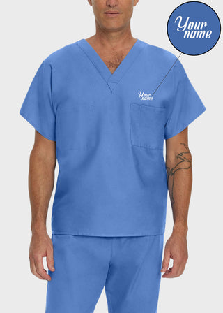 Free Embroidery Unisex V-Neck Reversible Scrub Top