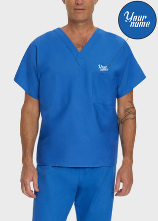 Free Embroidery Unisex V-Neck Reversible Scrub Top