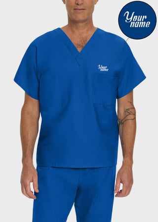 Free Embroidery Unisex V-Neck Reversible Scrub Top