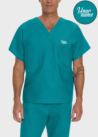 Free Embroidery Unisex V-Neck Reversible Scrub Top