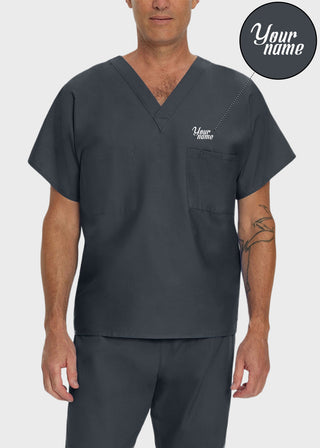 Free Embroidery Unisex V-Neck Reversible Scrub Top