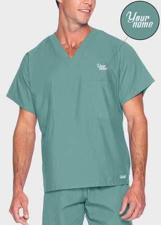 Free Embroidery Unisex V-Neck Reversible Scrub Top