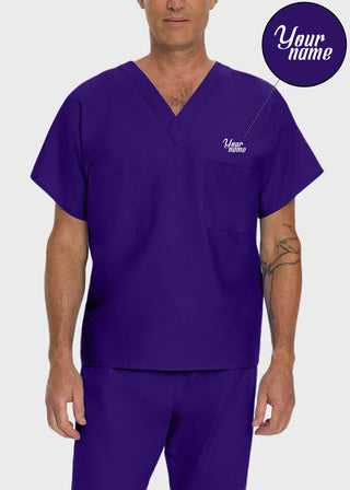 Free Embroidery Unisex V-Neck Reversible Scrub Top
