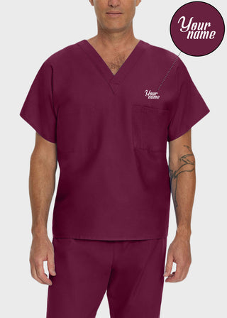 Free Embroidery Unisex V-Neck Reversible Scrub Top