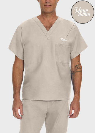 Free Embroidery Unisex V-Neck Reversible Scrub Top