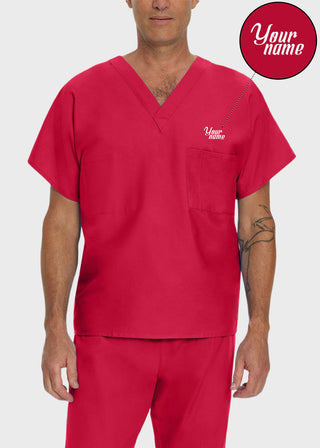 Free Embroidery Unisex V-Neck Reversible Scrub Top