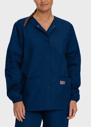 Landau Scrubzone Women Two Pockets Warm Up Nursing Scrub Jacket