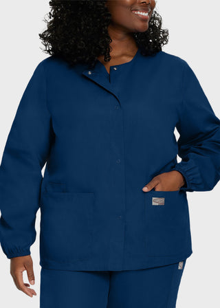Landau Scrubzone Women Two Pockets Warm Up Nursing Scrub Jacket