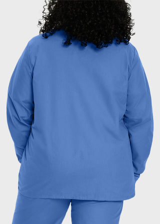 Landau Womens Four Pocket Crew Neck Nursing Scrub Jacket