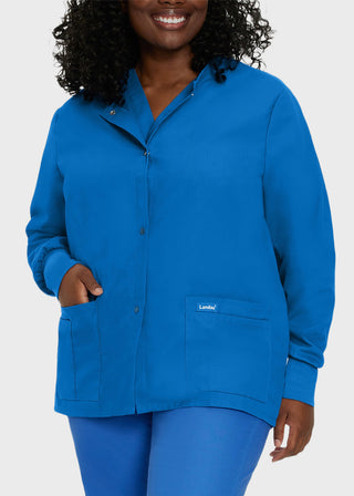 Landau Womens Four Pocket Crew Neck Nursing Scrub Jacket