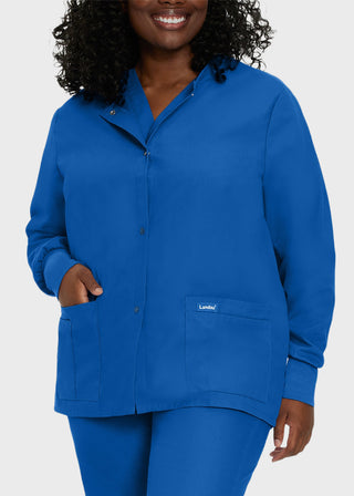 Landau Womens Four Pocket Crew Neck Nursing Scrub Jacket