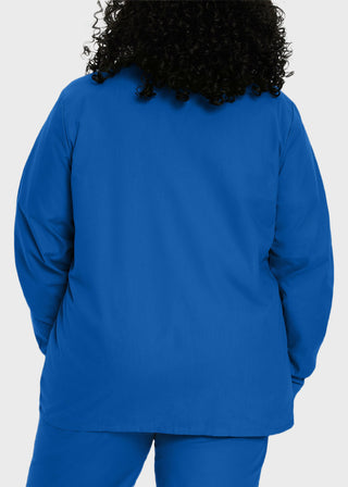 Landau Womens Four Pocket Crew Neck Nursing Scrub Jacket