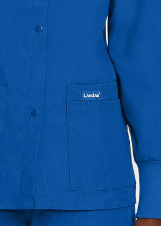 Landau Womens Four Pocket Crew Neck Nursing Scrub Jacket