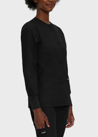 Landau Womens Four Pocket Crew Neck Nursing Scrub Jacket
