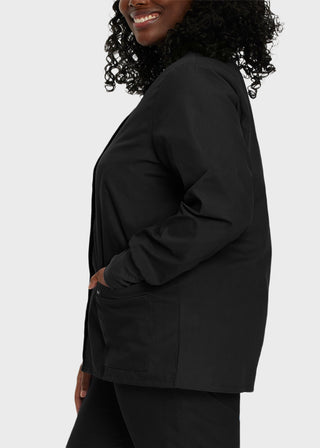 Landau Womens Four Pocket Crew Neck Nursing Scrub Jacket