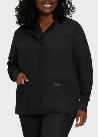 Landau Womens Four Pocket Crew Neck Nursing Scrub Jacket