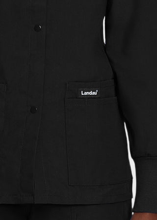 Landau Womens Four Pocket Crew Neck Nursing Scrub Jacket