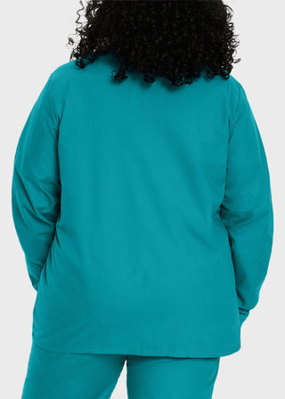 Landau Womens Four Pocket Crew Neck Nursing Scrub Jacket