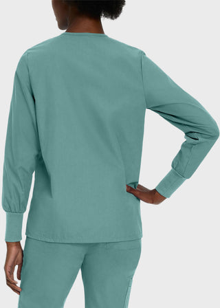 Landau Womens Four Pocket Crew Neck Nursing Scrub Jacket