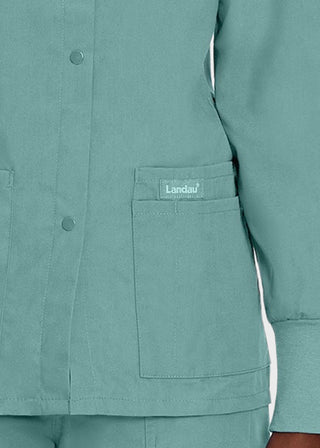 Landau Womens Four Pocket Crew Neck Nursing Scrub Jacket