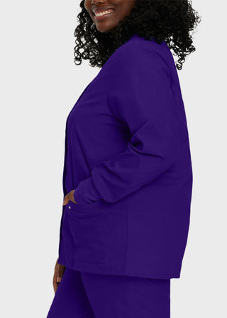 Landau Womens Four Pocket Crew Neck Nursing Scrub Jacket