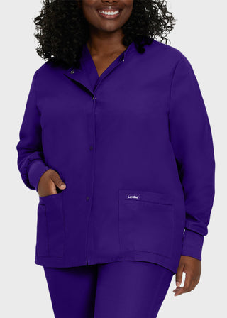 Landau Womens Four Pocket Crew Neck Nursing Scrub Jacket