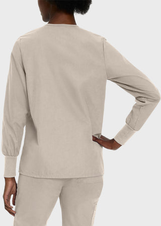 Landau Womens Four Pocket Crew Neck Nursing Scrub Jacket