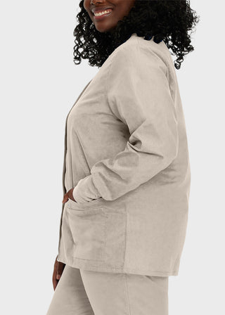 Landau Womens Four Pocket Crew Neck Nursing Scrub Jacket