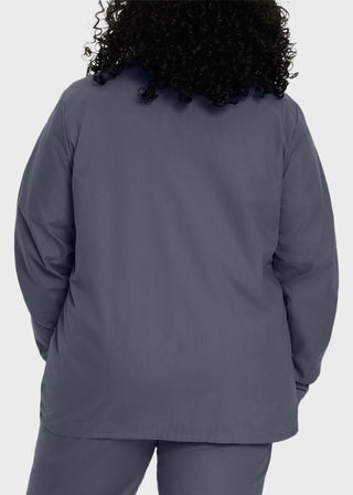 Landau Womens Four Pocket Crew Neck Nursing Scrub Jacket