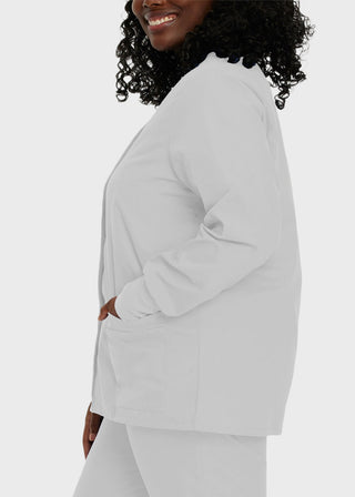 Landau Womens Four Pocket Crew Neck Nursing Scrub Jacket
